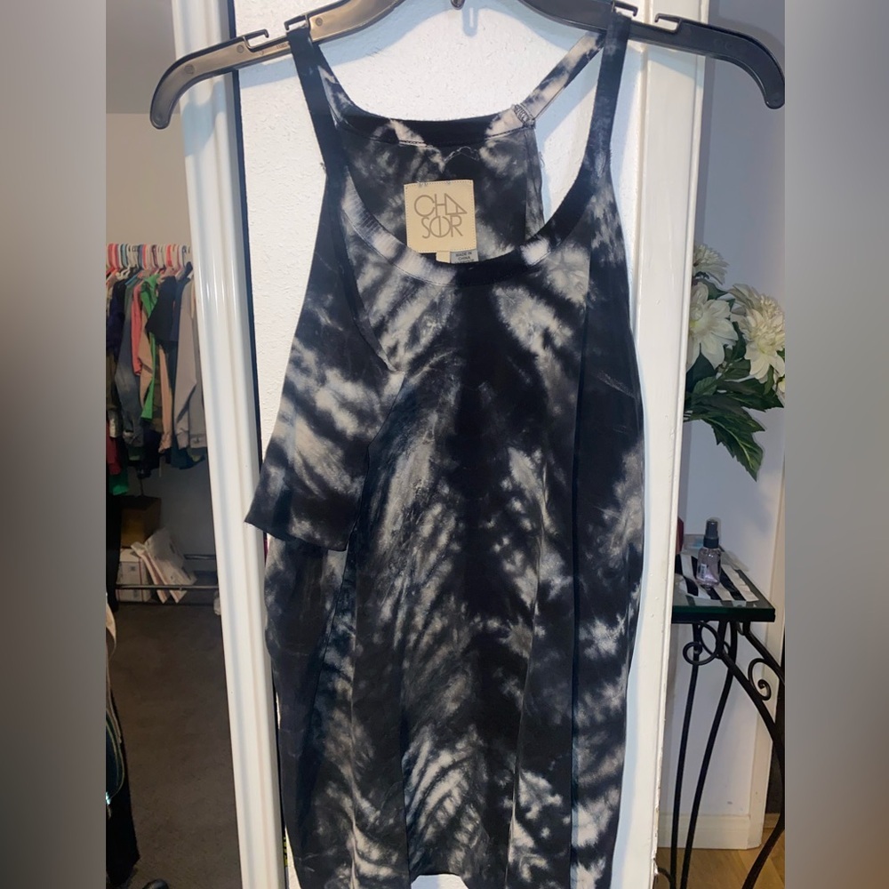 Chaser Tie Dye Cut Out Short Sleeve Top‎